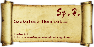 Szekulesz Henrietta névjegykártya