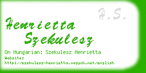 henrietta szekulesz business card